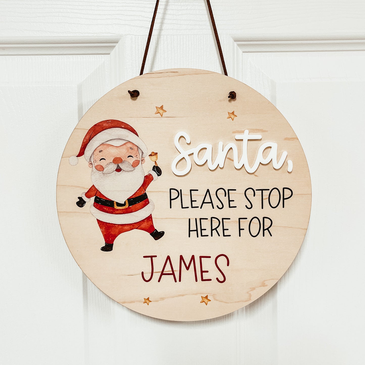 Santa Please Stop Here Sign | Santa and Stars