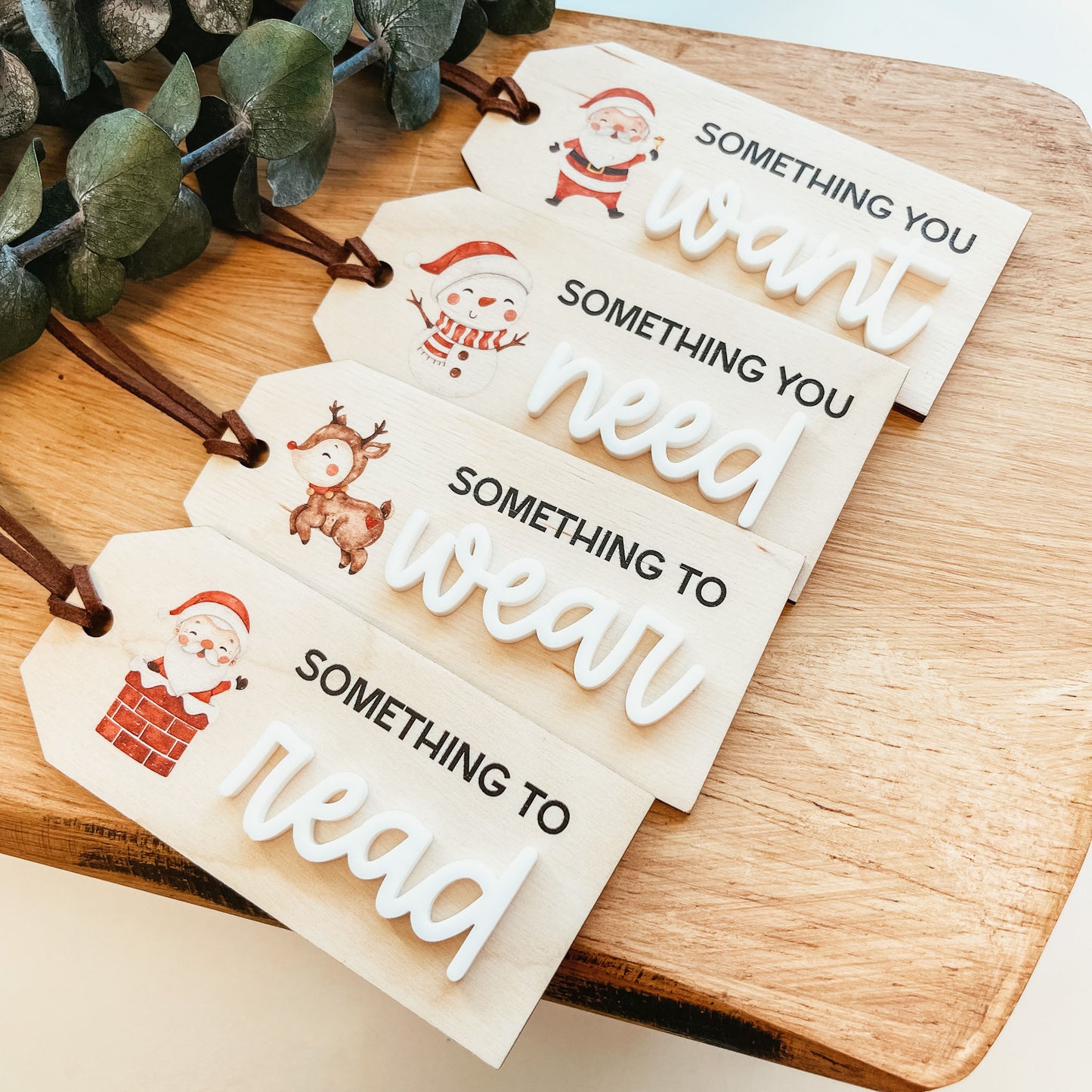 Mindful Gifting Tags | Want, Need, Wear, Read Tags | 3D Cute Christmas