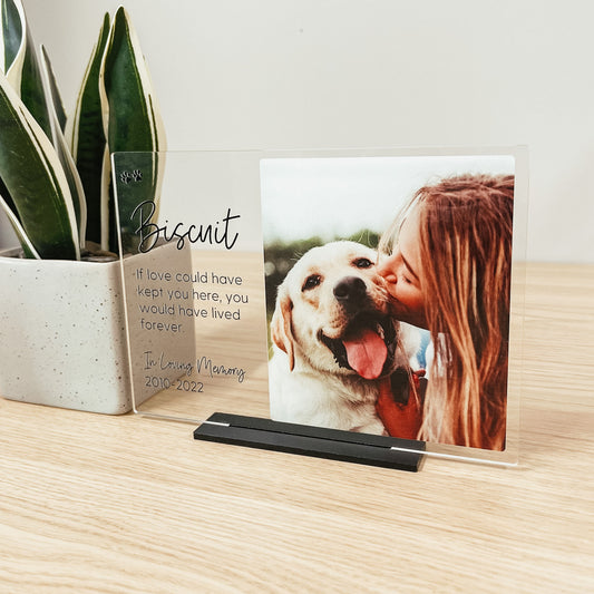 Personalized Pet Memorial Photo Print (Clear Acrylic)