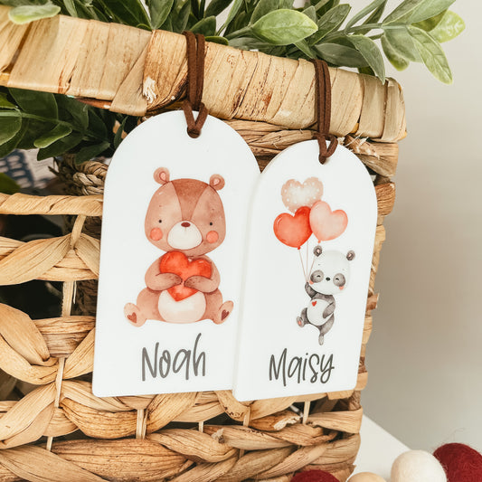 Valentine's Day Bear Acrylic Tag