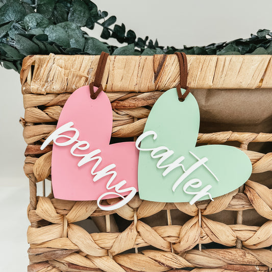 3D Acrylic Heart Tag
