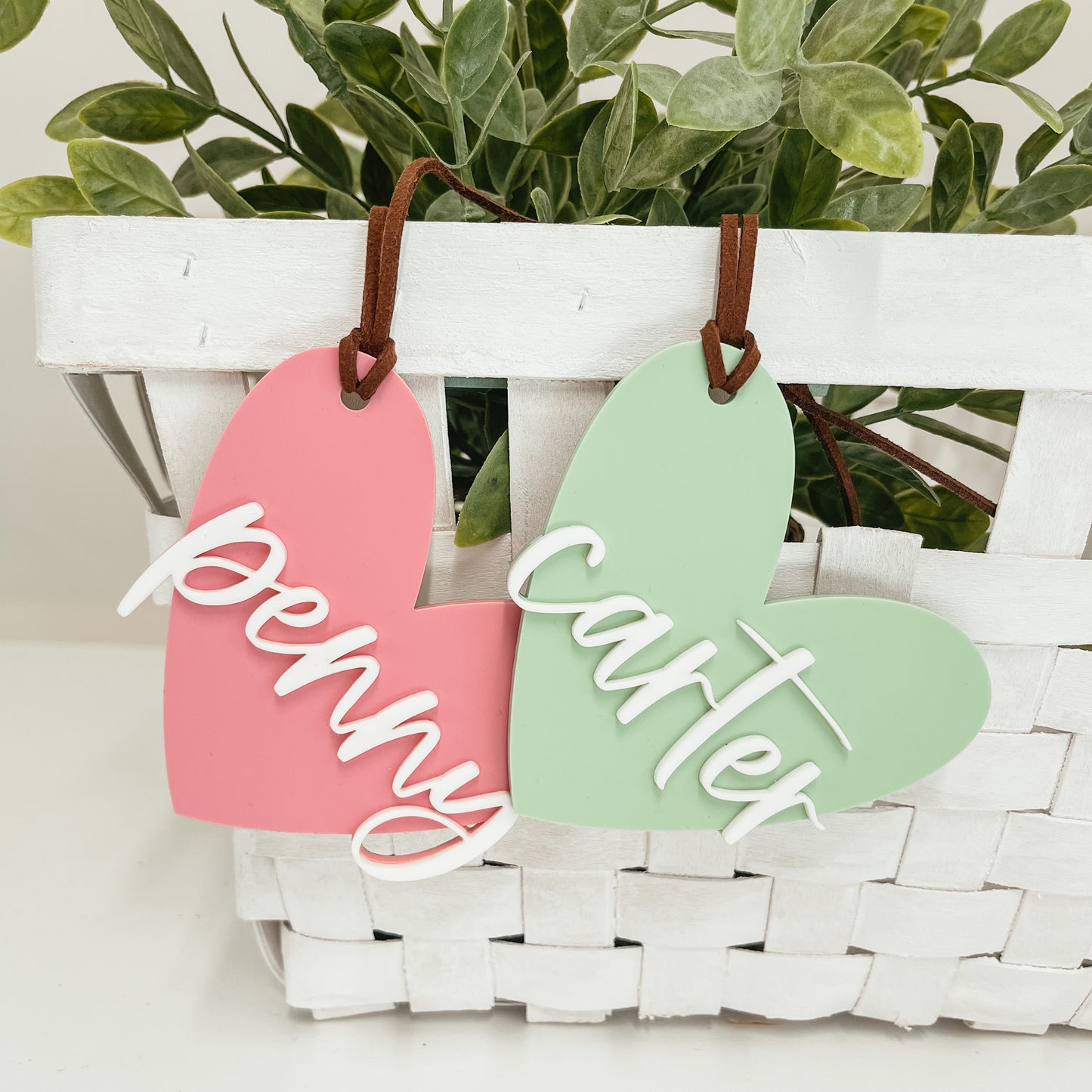 3D Acrylic Heart Tag