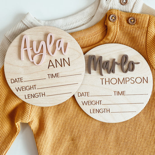 3D Birth Announcement Sign