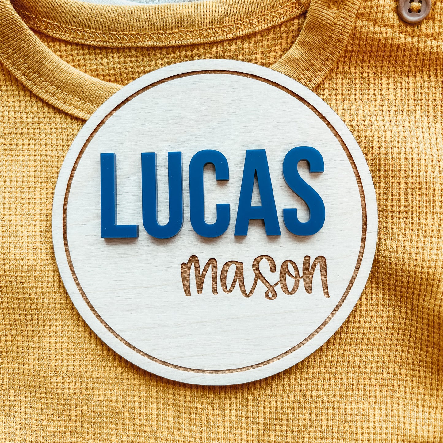 3D Birth Announcement Sign - Round Frame