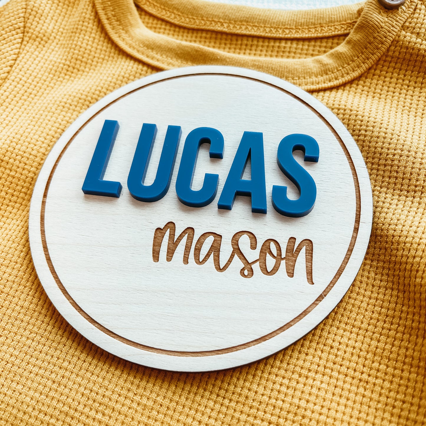 3D Birth Announcement Sign - Round Frame
