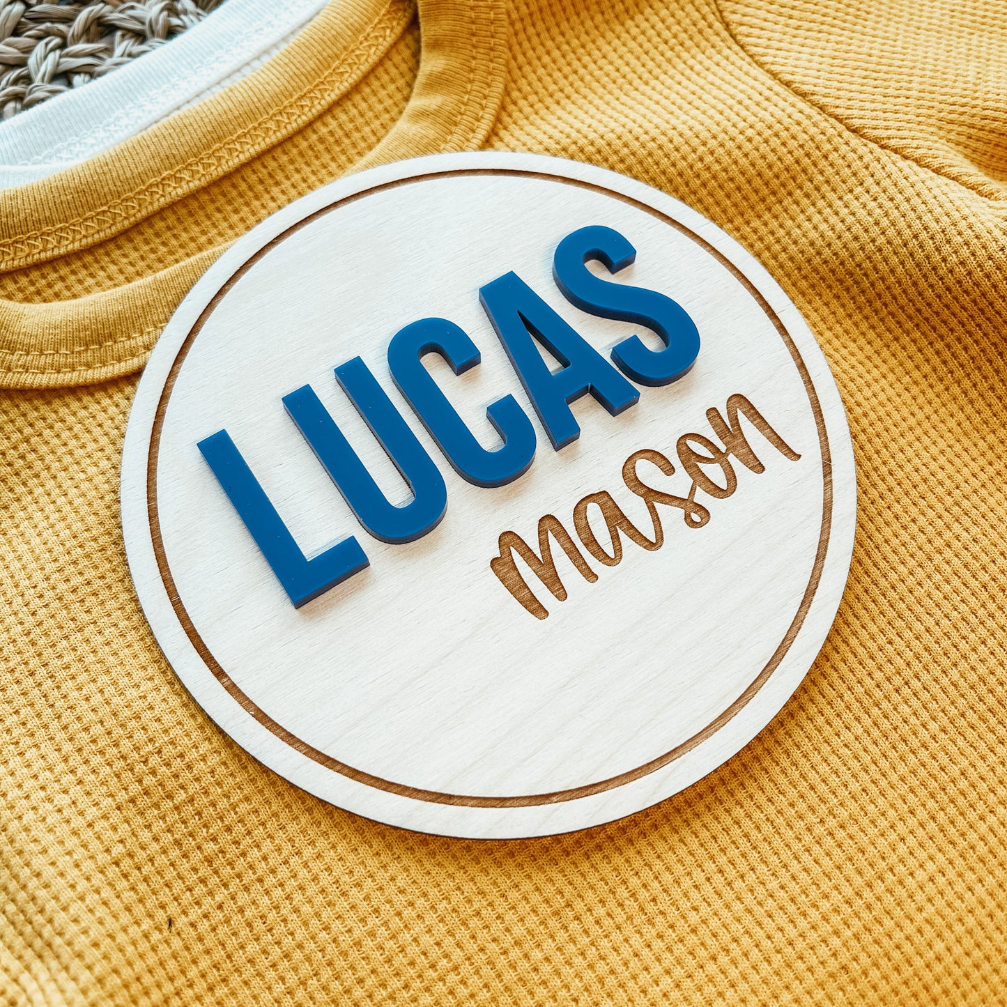 3D Birth Announcement Sign - Round Frame