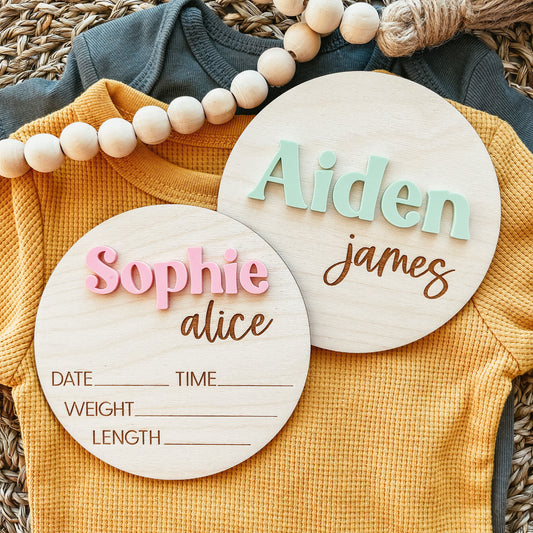 3D Birth Announcement Sign