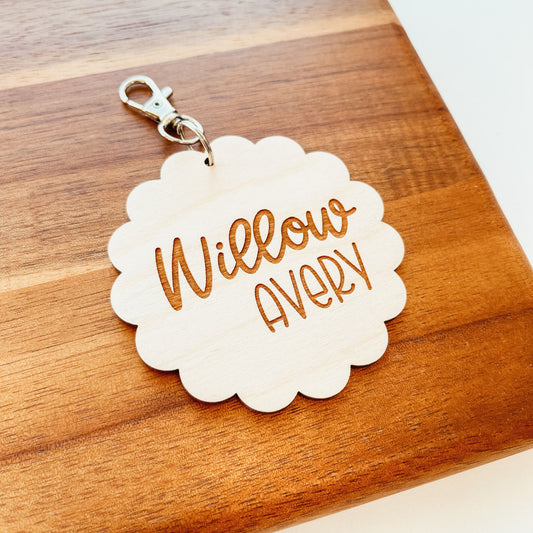 Personalized Scallop Bag Tag