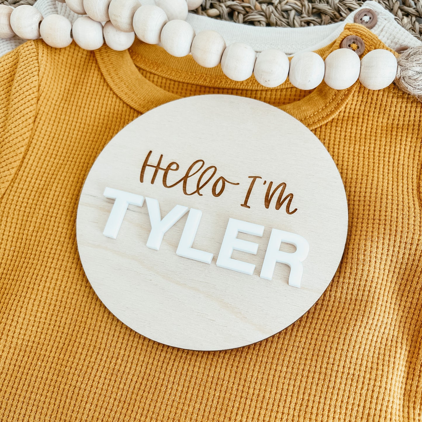 3D Birth Announcement Sign - Hello I'm