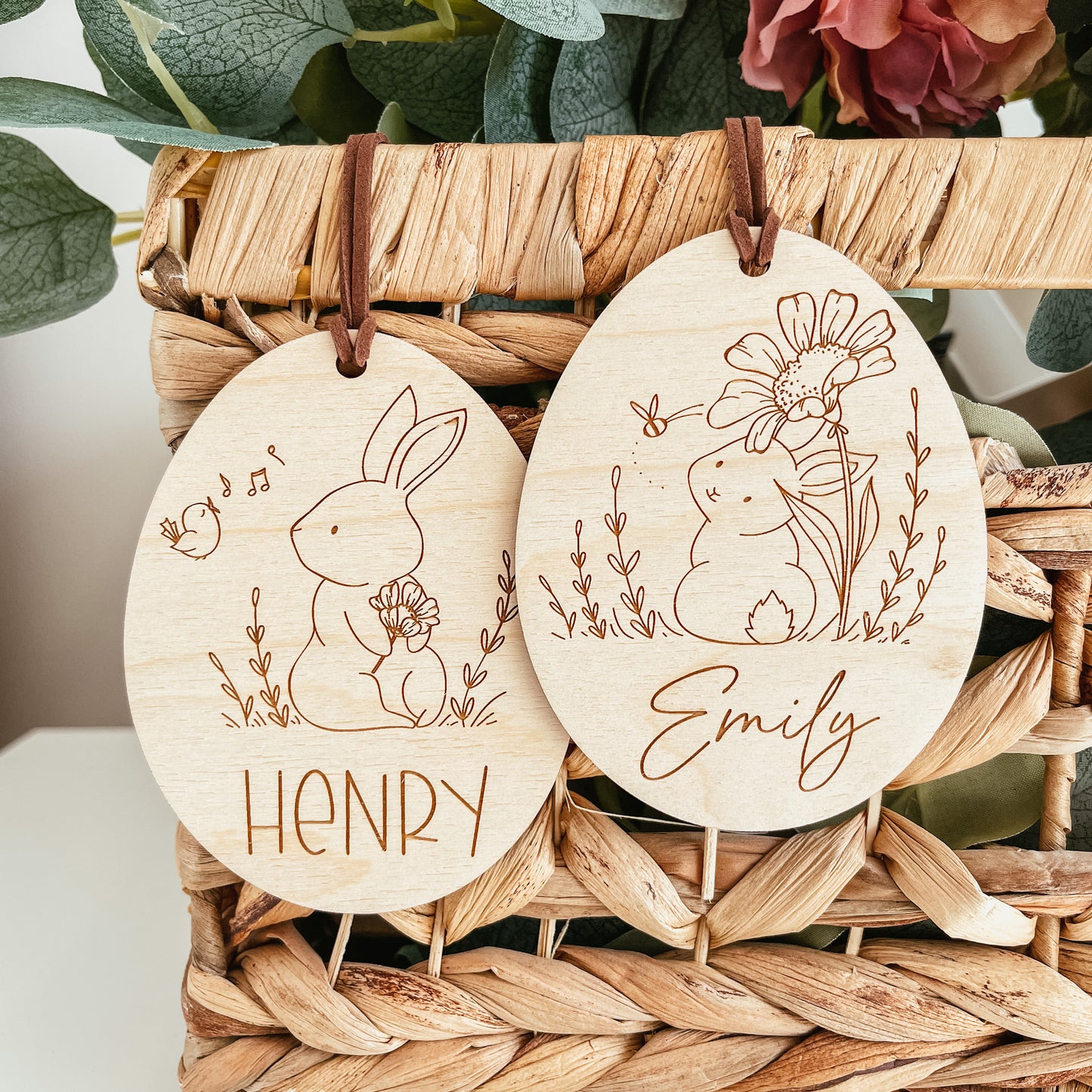 Vintage Bunny Easter Egg Tag