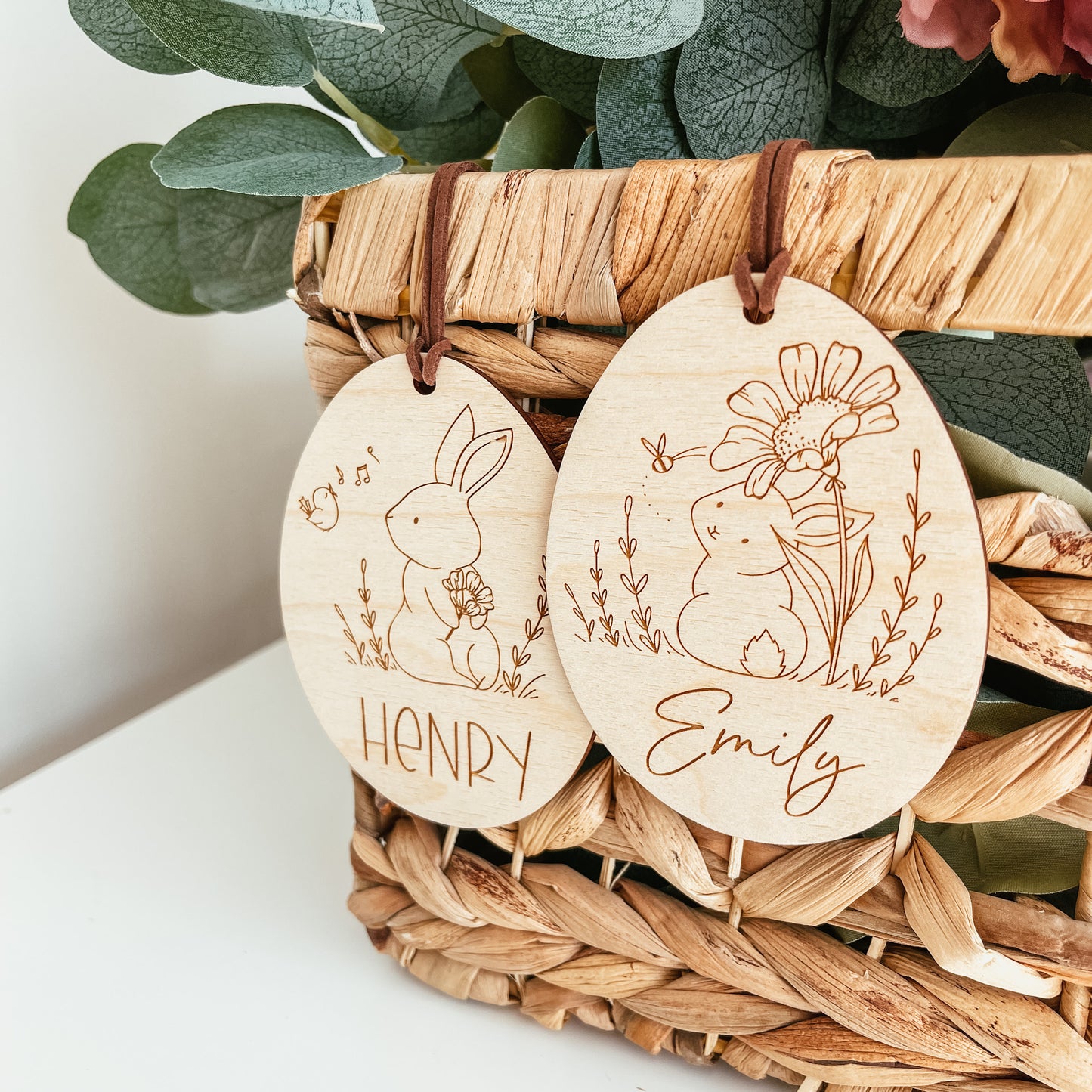 Vintage Bunny Easter Egg Tag