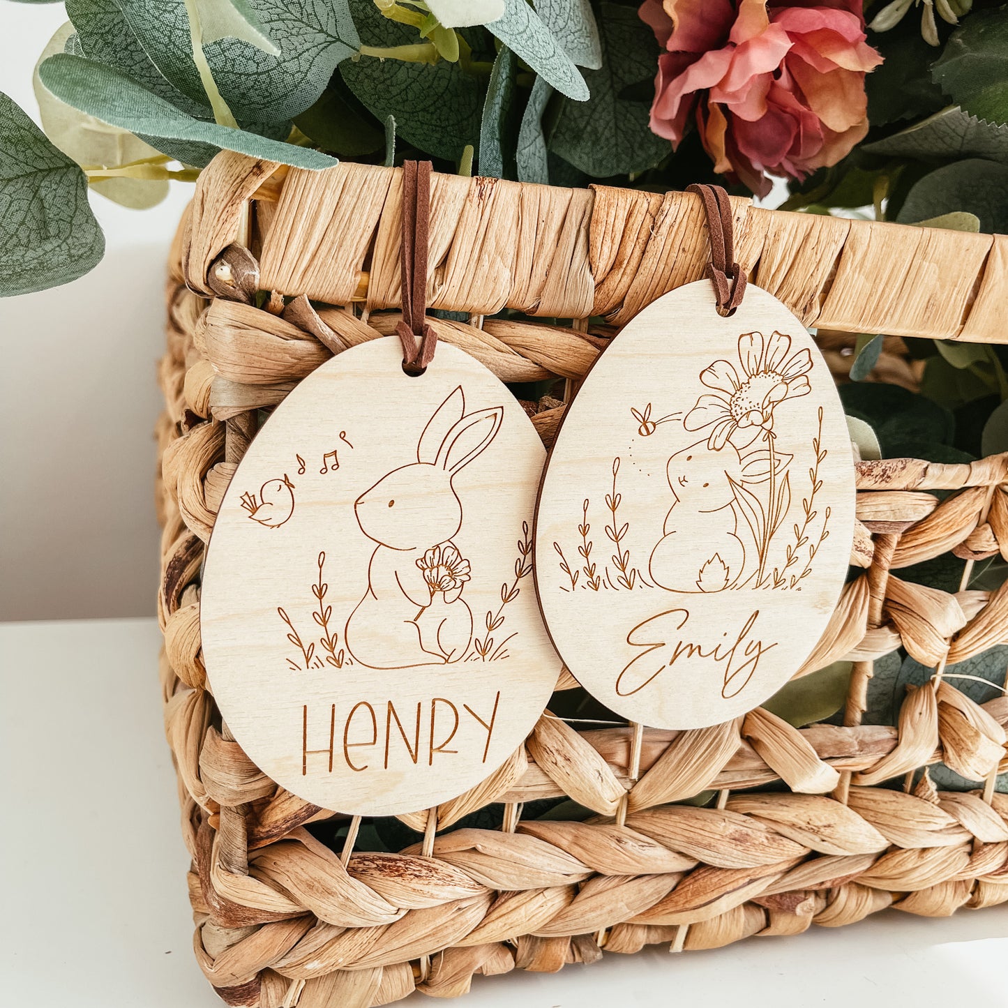 Vintage Bunny Easter Egg Tag