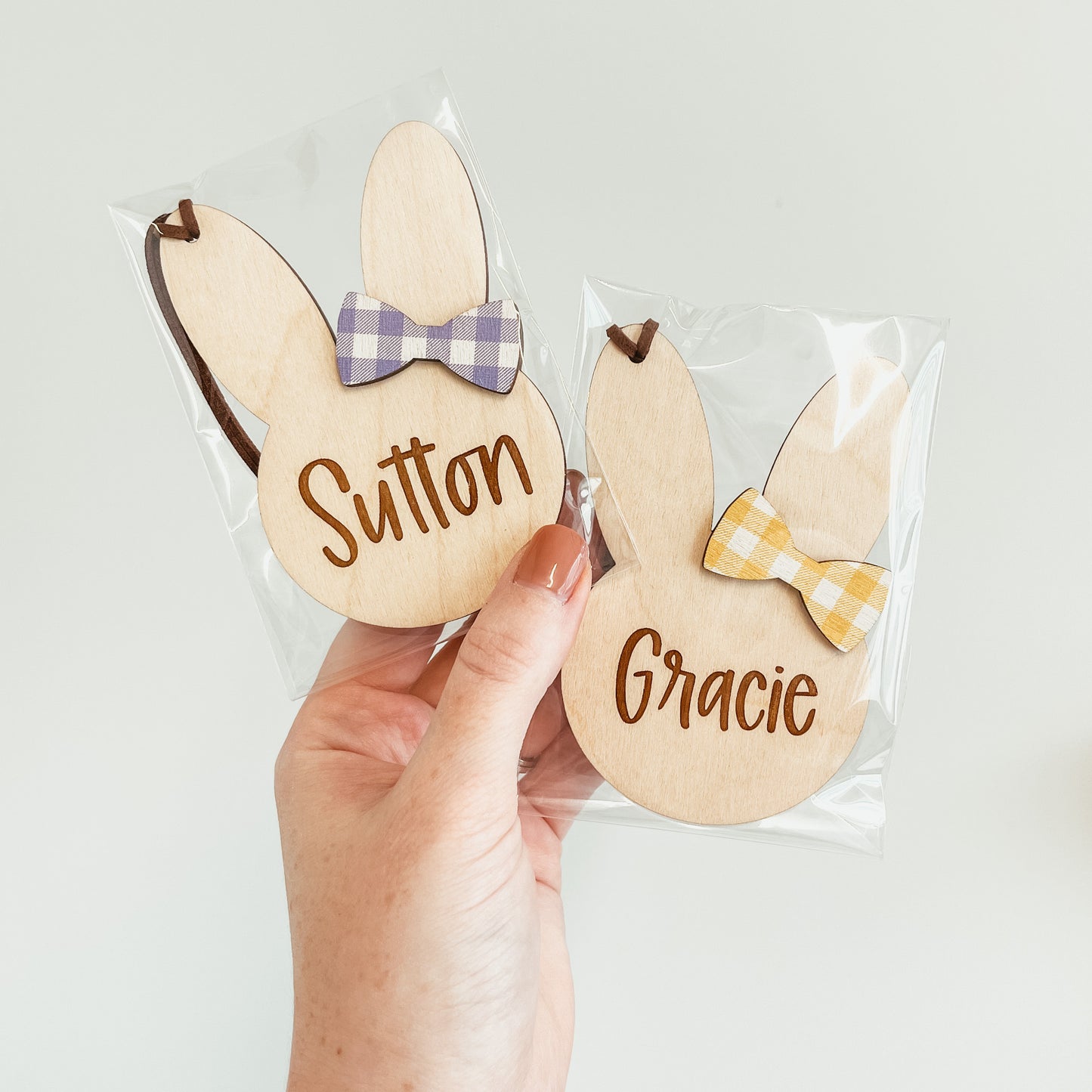 Bunny Head Tag With Bow