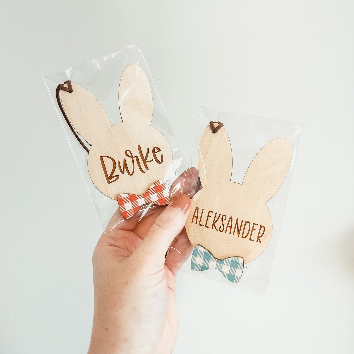 Bunny Head Tag With Bow