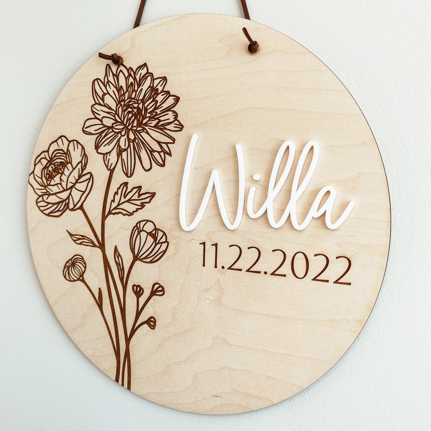 Personalized Birth Flower Pennant (Two Shapes)