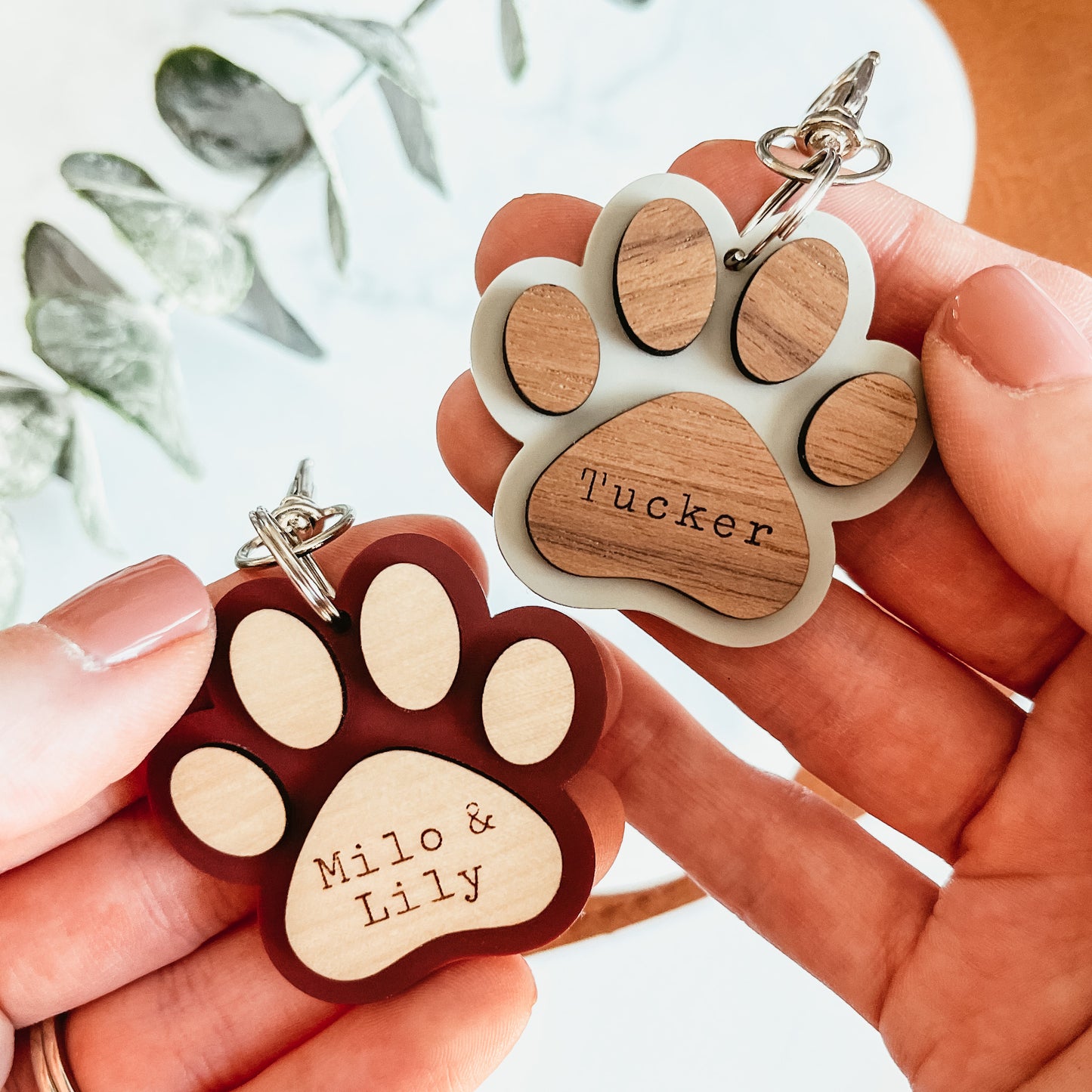 Personalized Paw Print Keychain