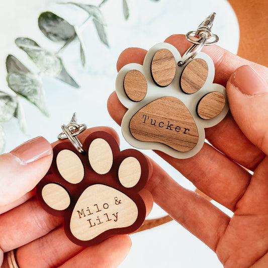 Personalized Paw Print Keychain