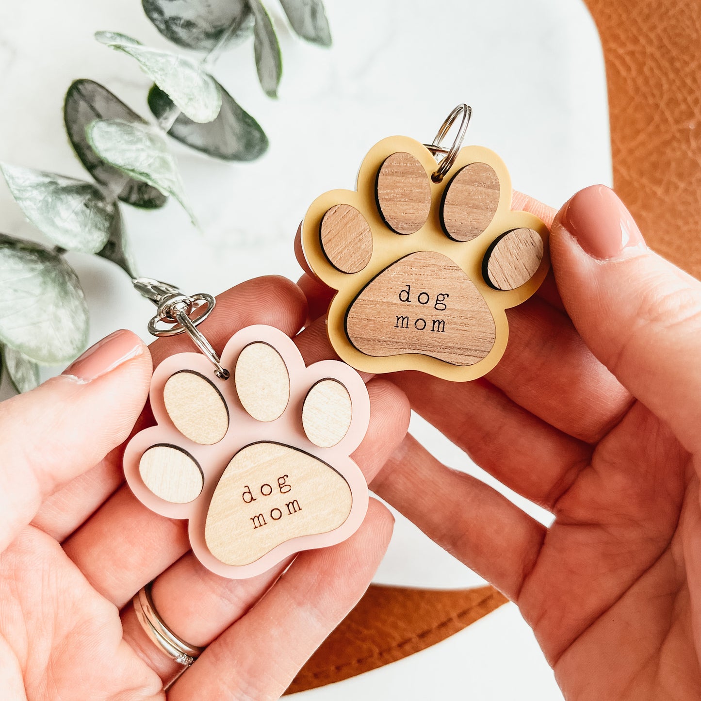 Personalized Paw Print Keychain