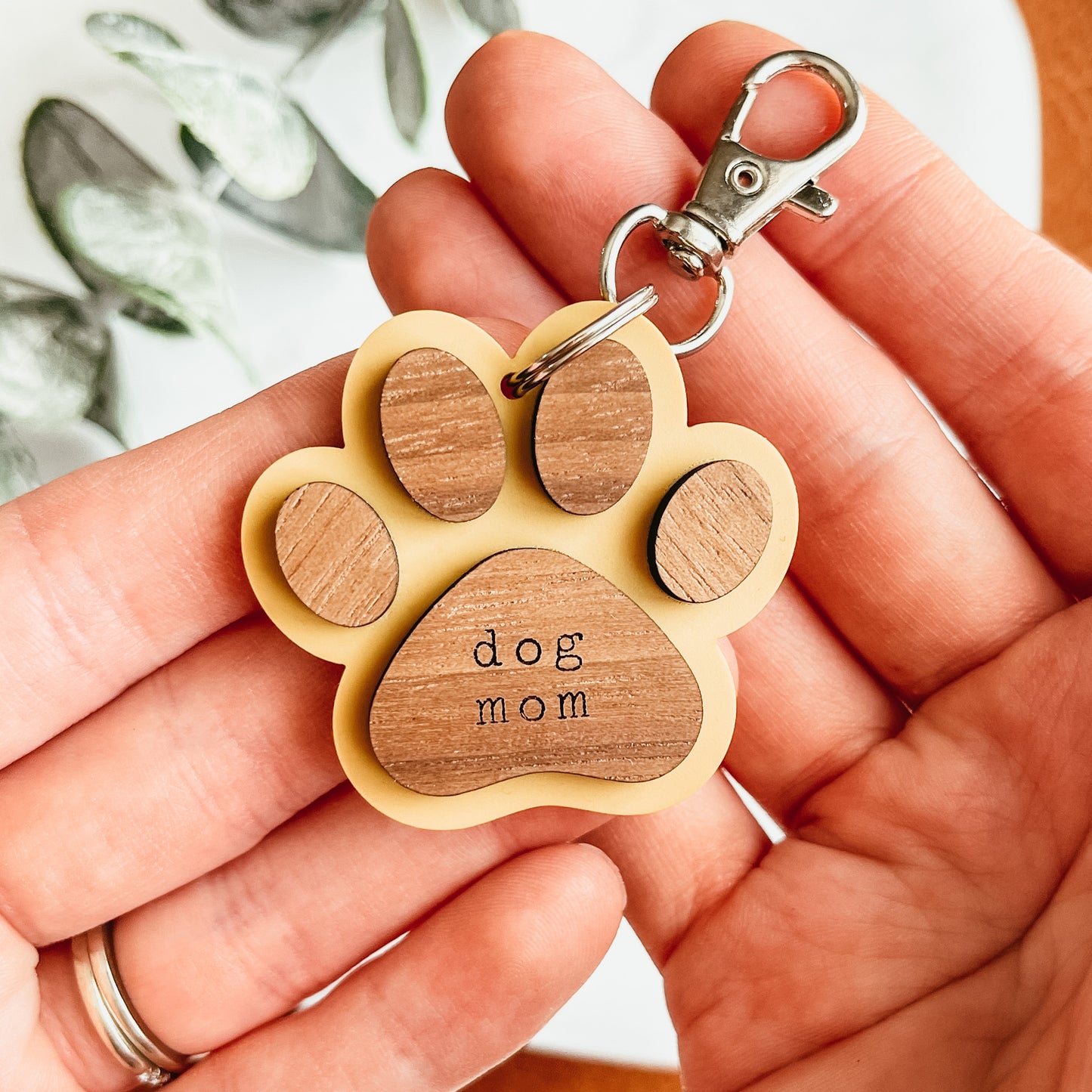 Personalized Paw Print Keychain