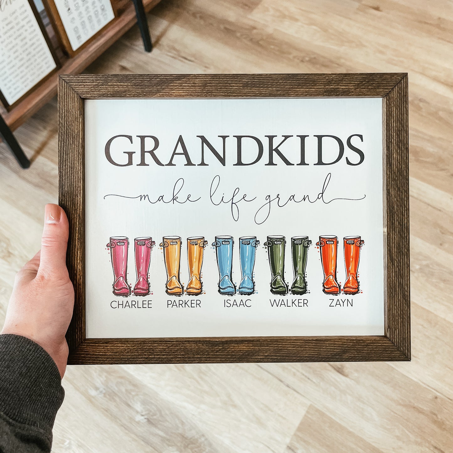 Grandkids Make Life Grand Framed Sign