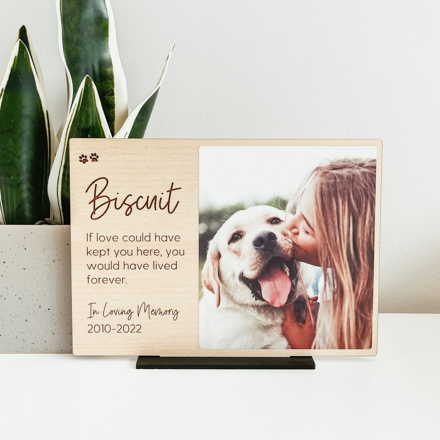 Personalized Pet Memorial Photo Print (Wood)