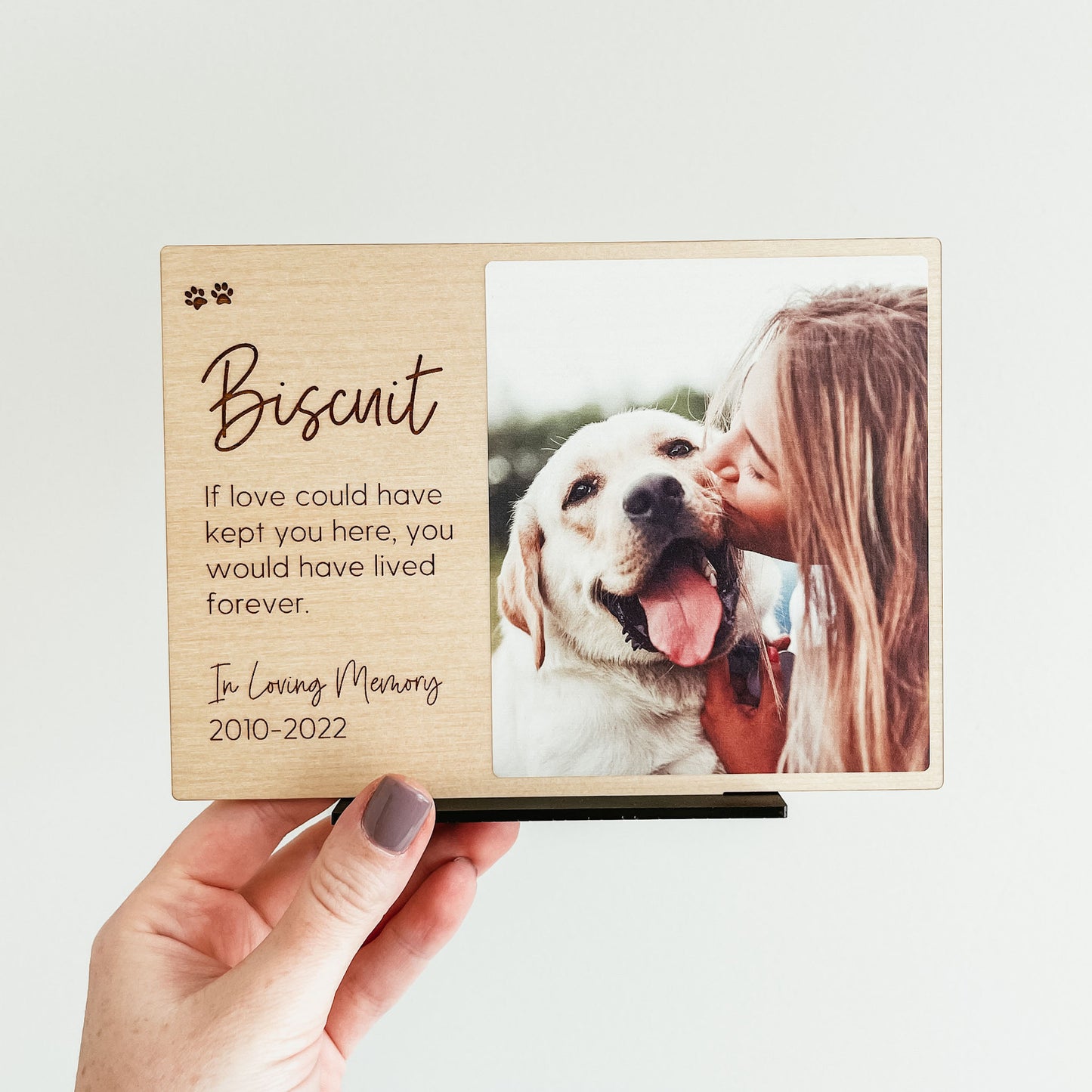 Personalized Pet Memorial Photo Print (Wood)