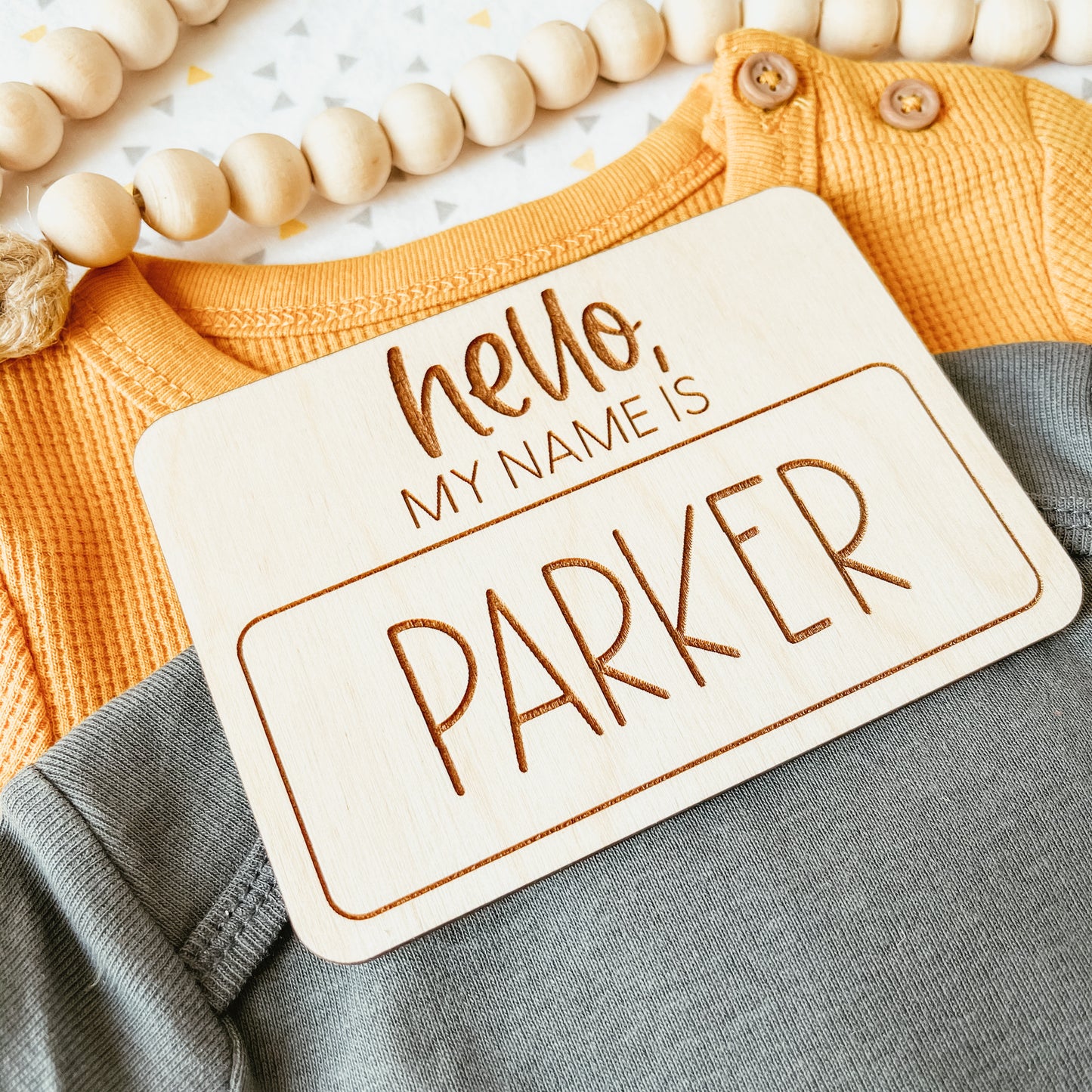 Baby Birth Announcement Sign - Name Tag