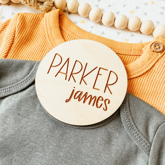 Baby Birth Announcement Sign - Simple Two Name