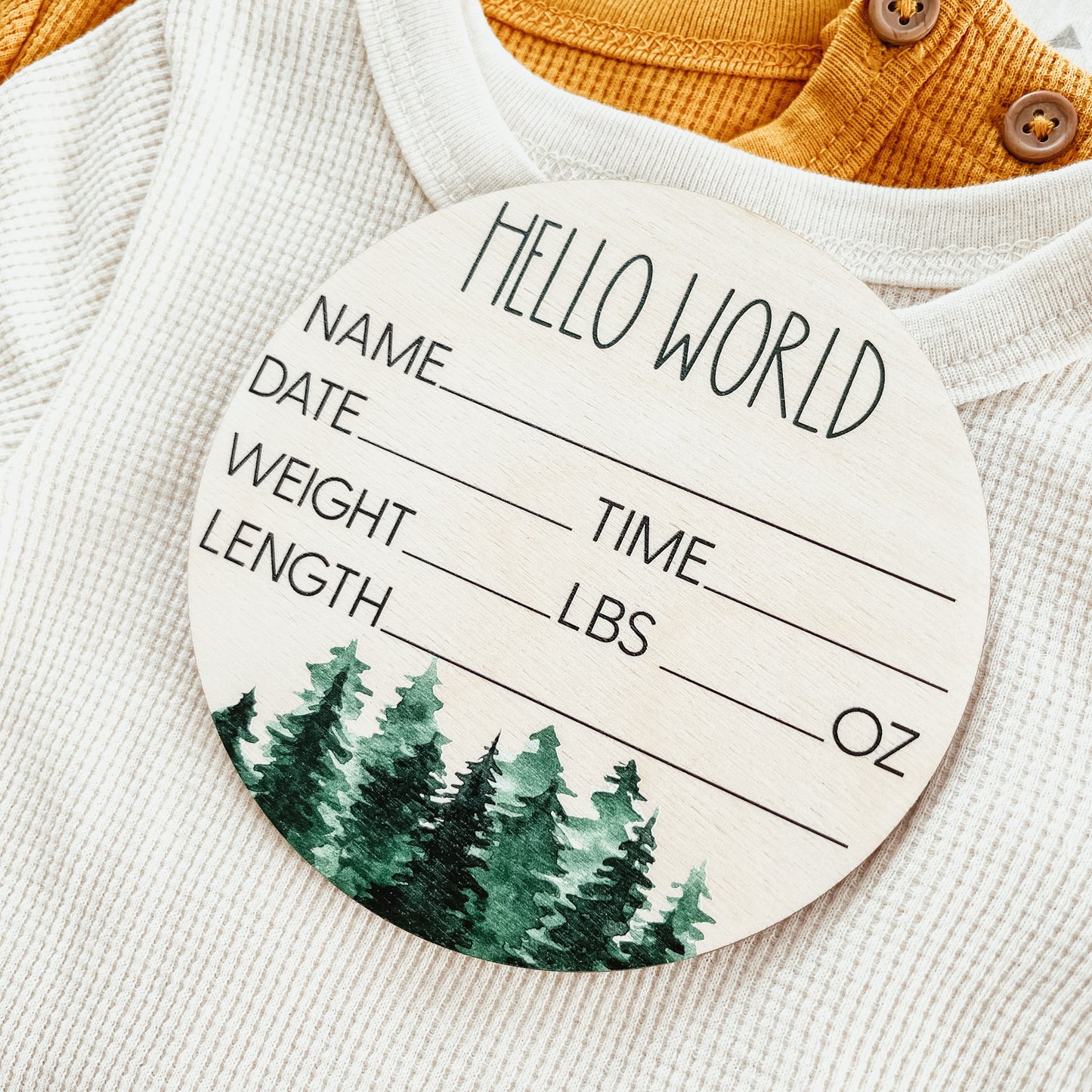 Baby Birth Announcement Sign - Wooden Forest