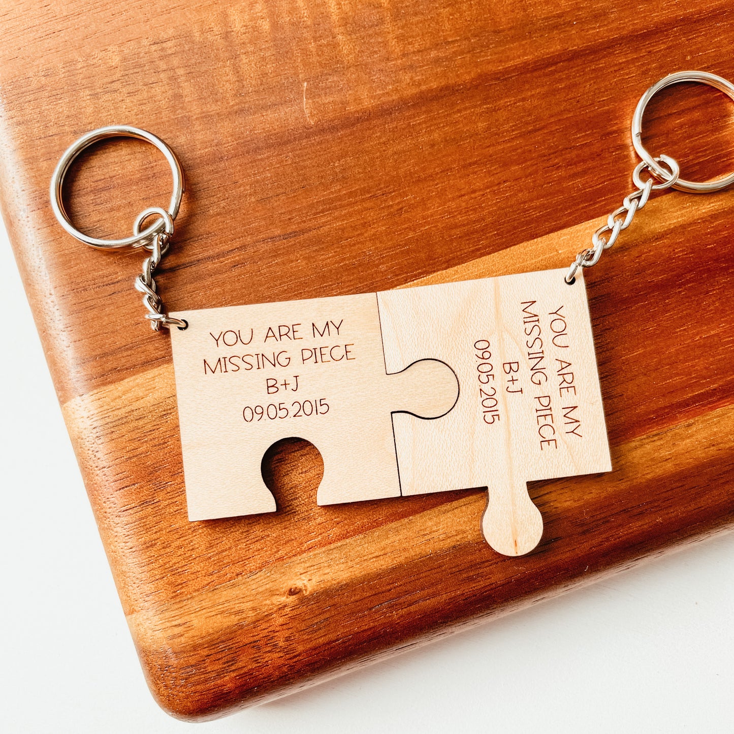 Set of Two Missing Piece Keychains