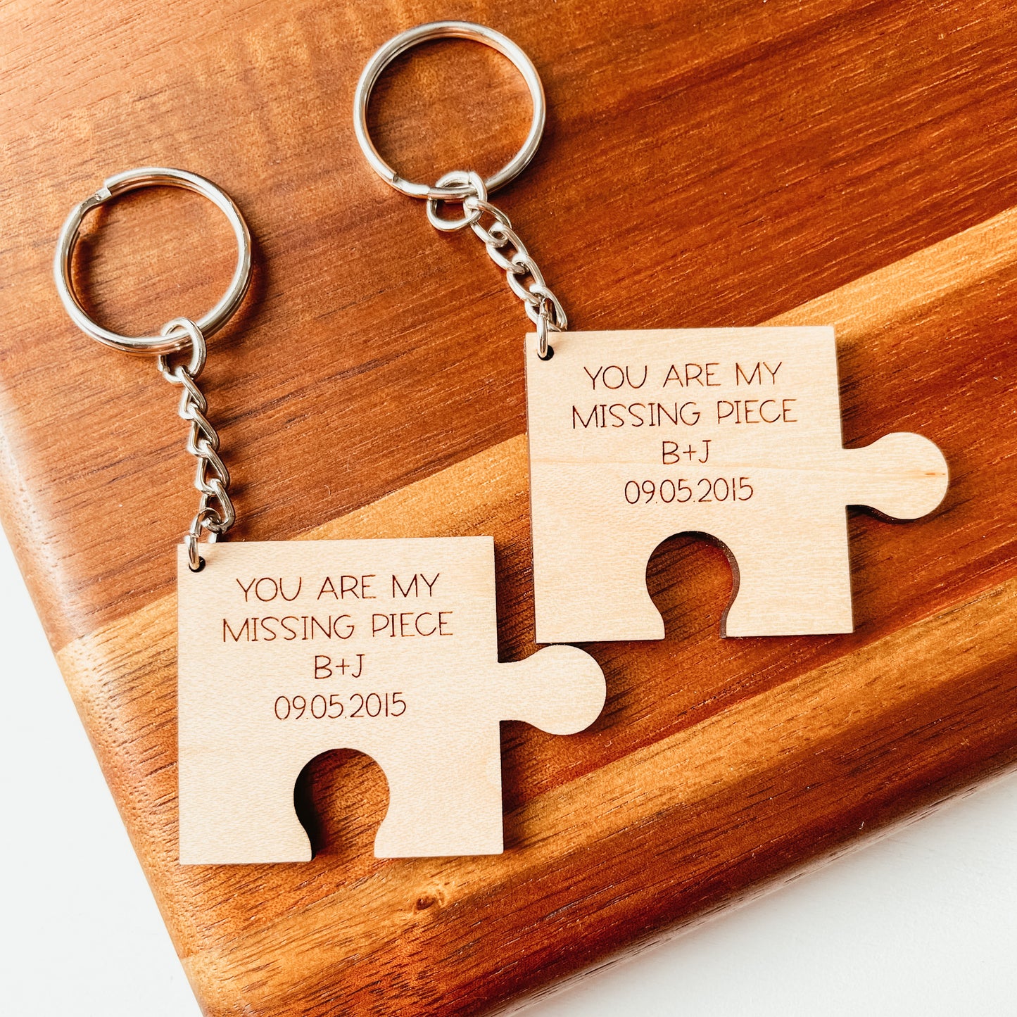 Set of Two Missing Piece Keychains