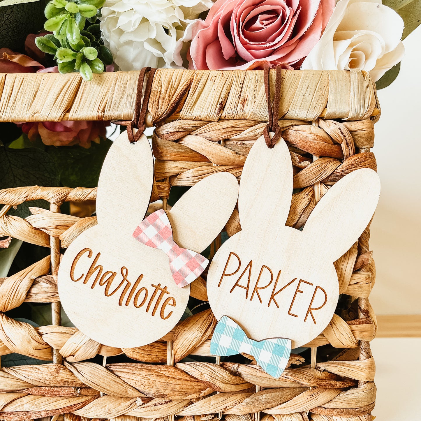 Bunny Head Tag With Bow