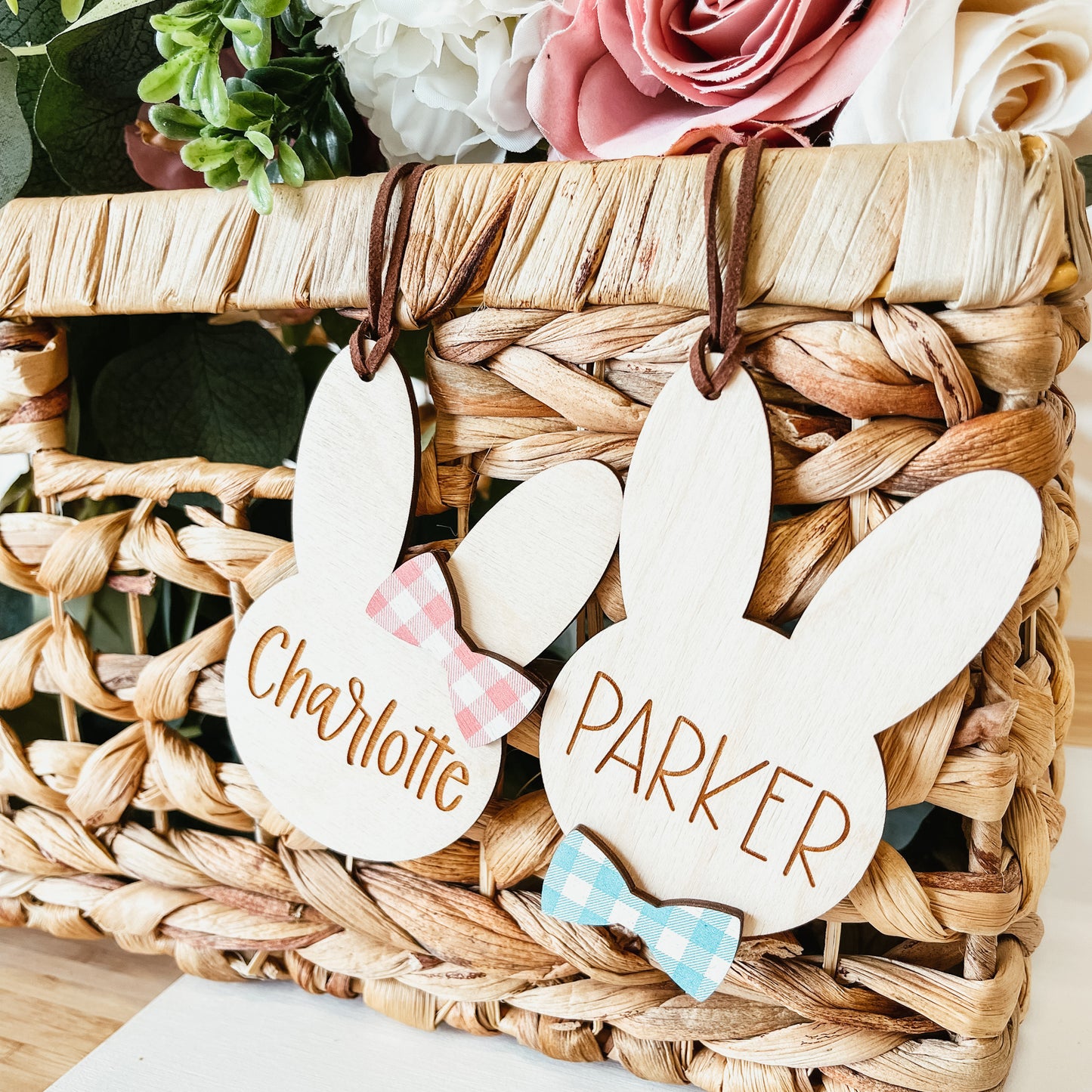 Bunny Head Tag With Bow