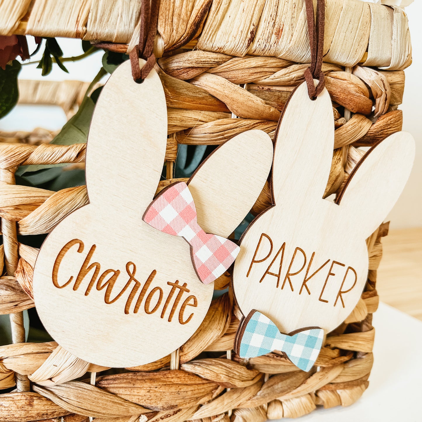 Bunny Head Tag With Bow
