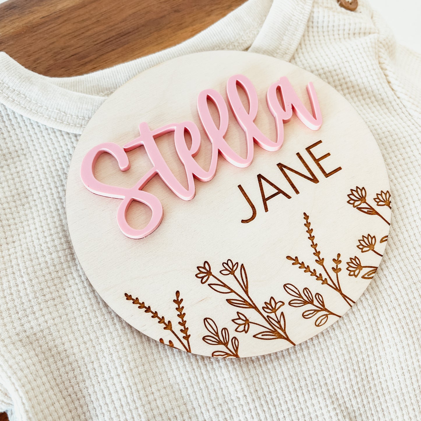 Baby Birth Announcement Sign - 3D Wildflower