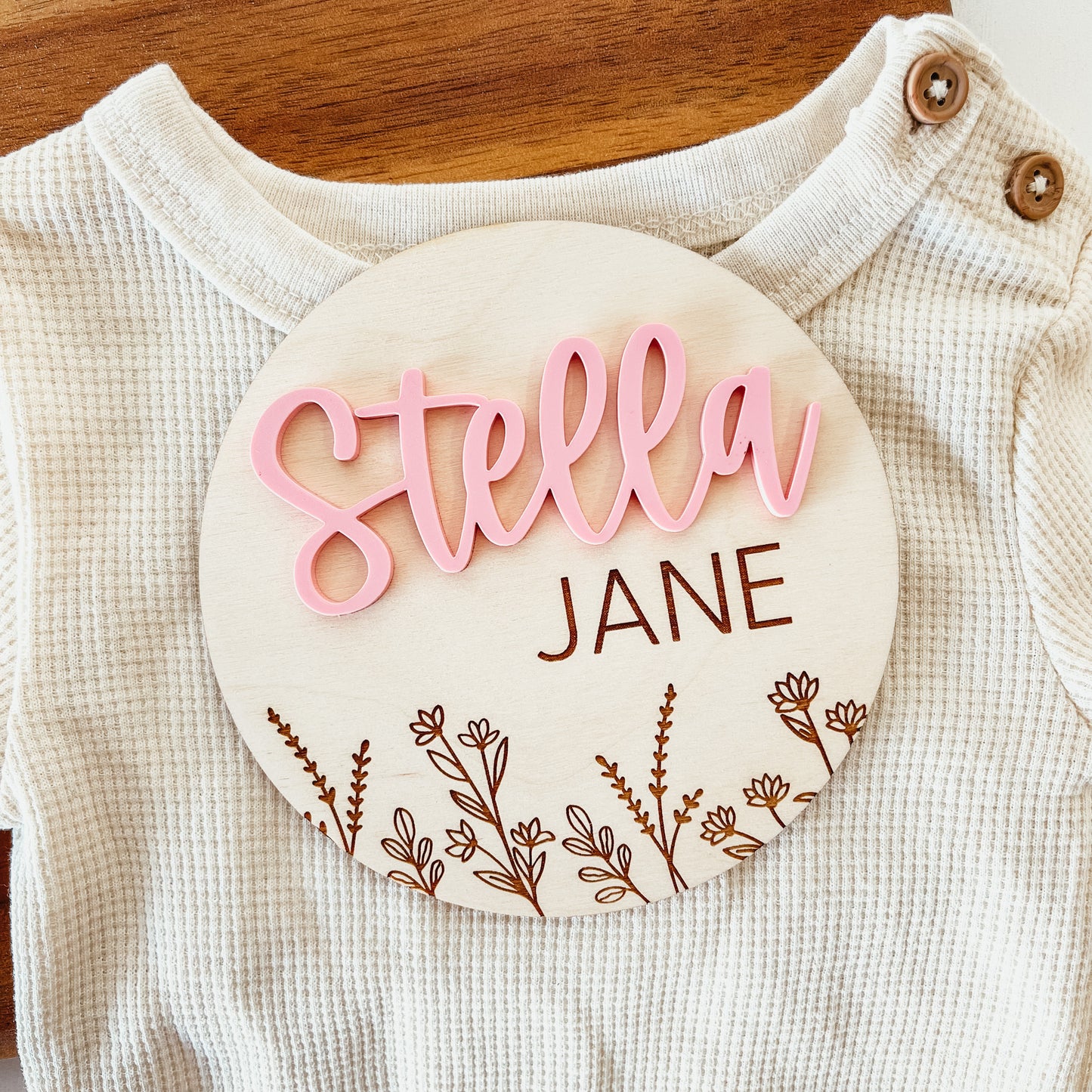Baby Birth Announcement Sign - 3D Wildflower