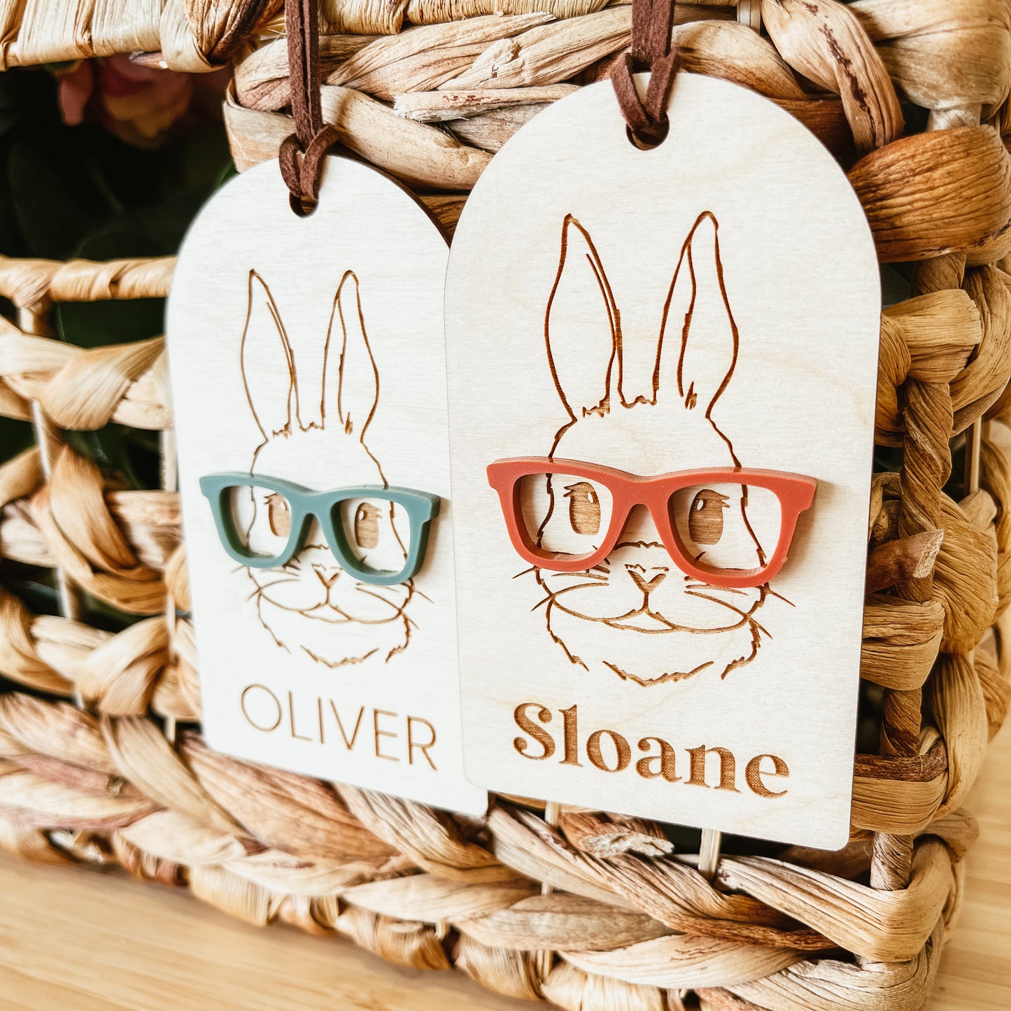 Bunny With Glasses Arch Easter Tag