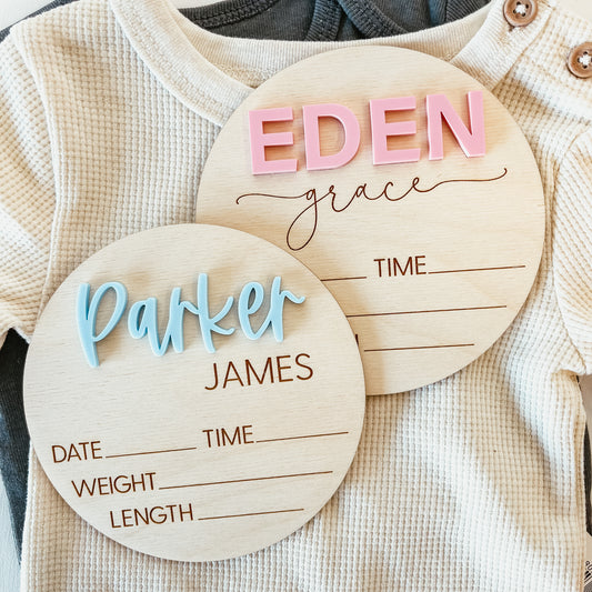 3D Birth Announcement Sign