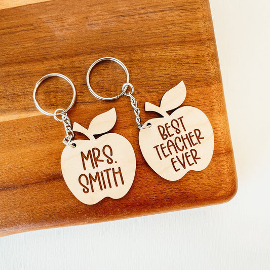 Teacher Apple Keychain