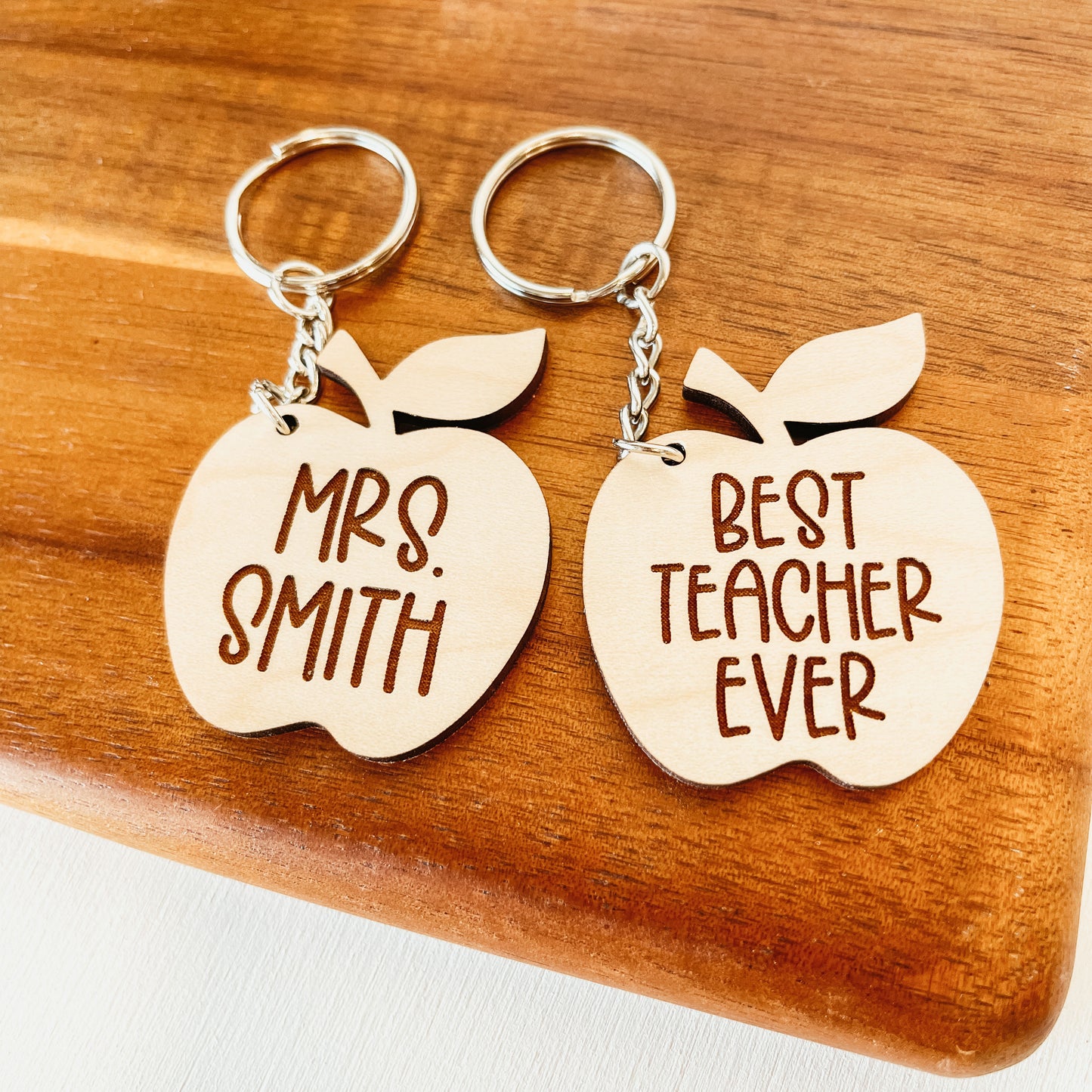 Teacher Apple Keychain