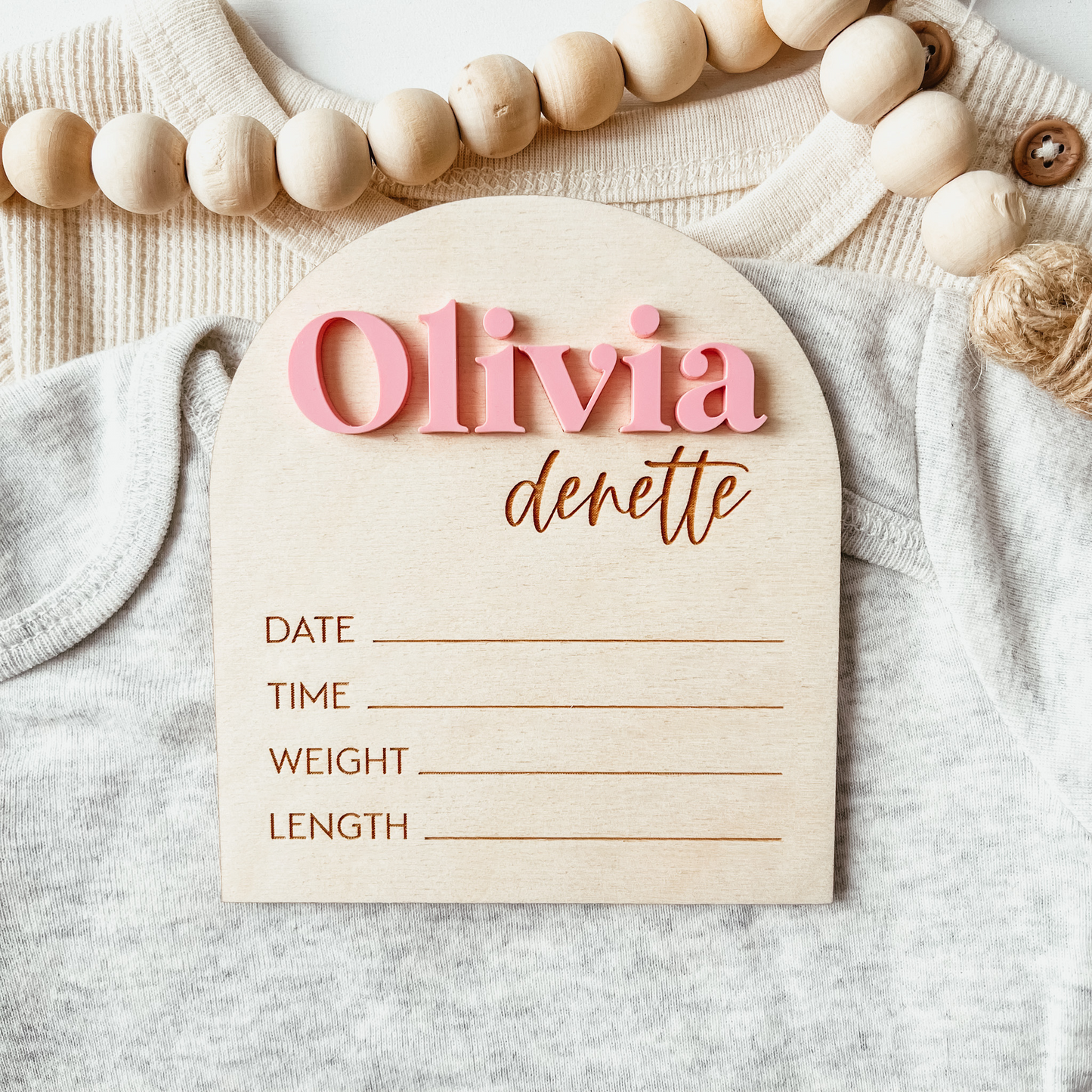 Baby Birth Announcement Sign - 3D Arch