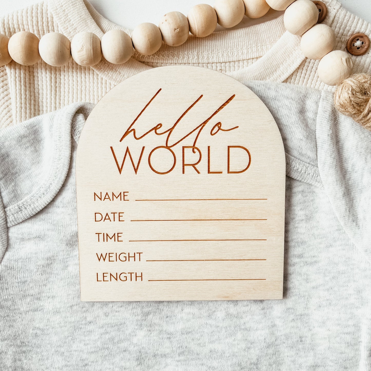 Baby Birth Announcement Sign - Hello World Arch