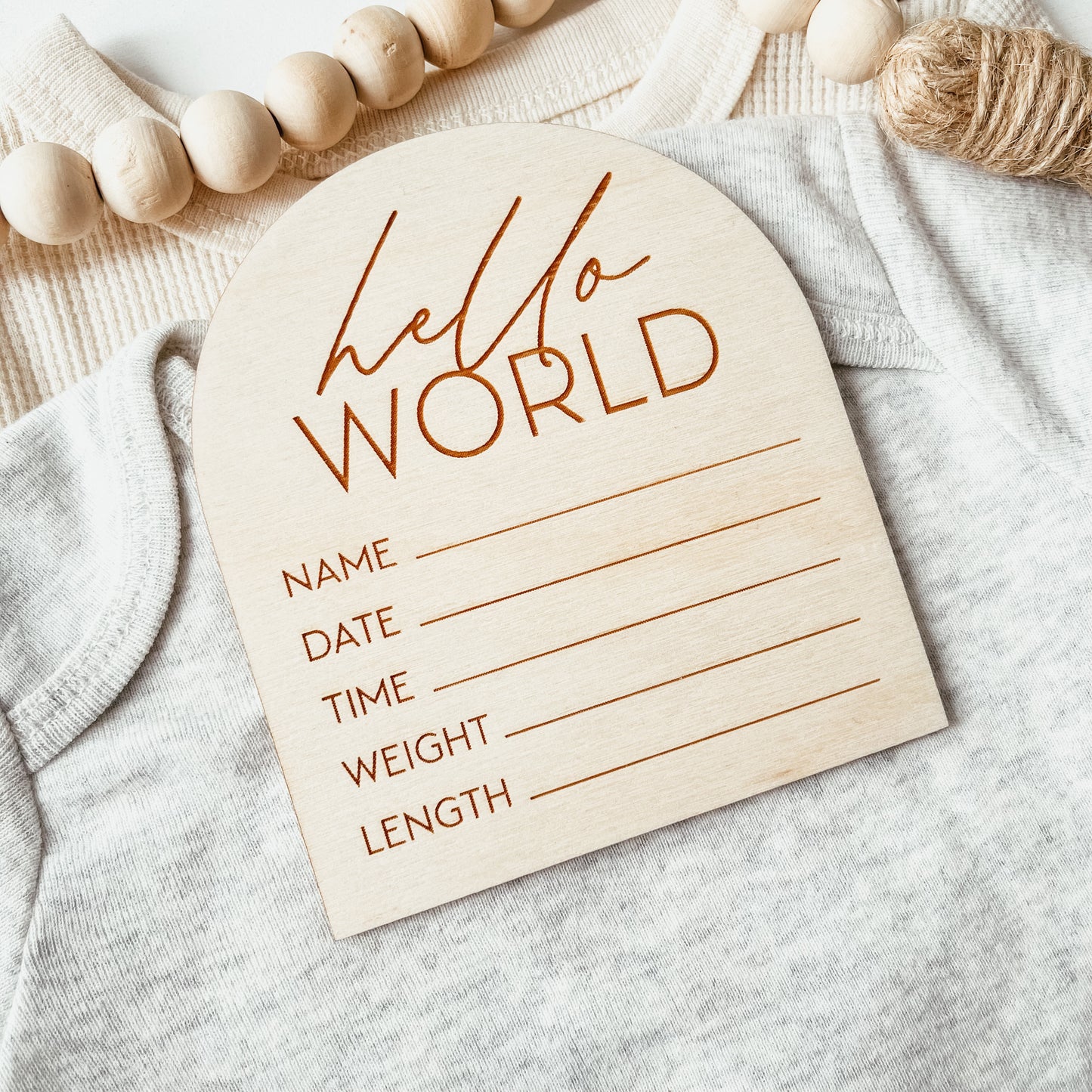 Baby Birth Announcement Sign - Hello World Arch