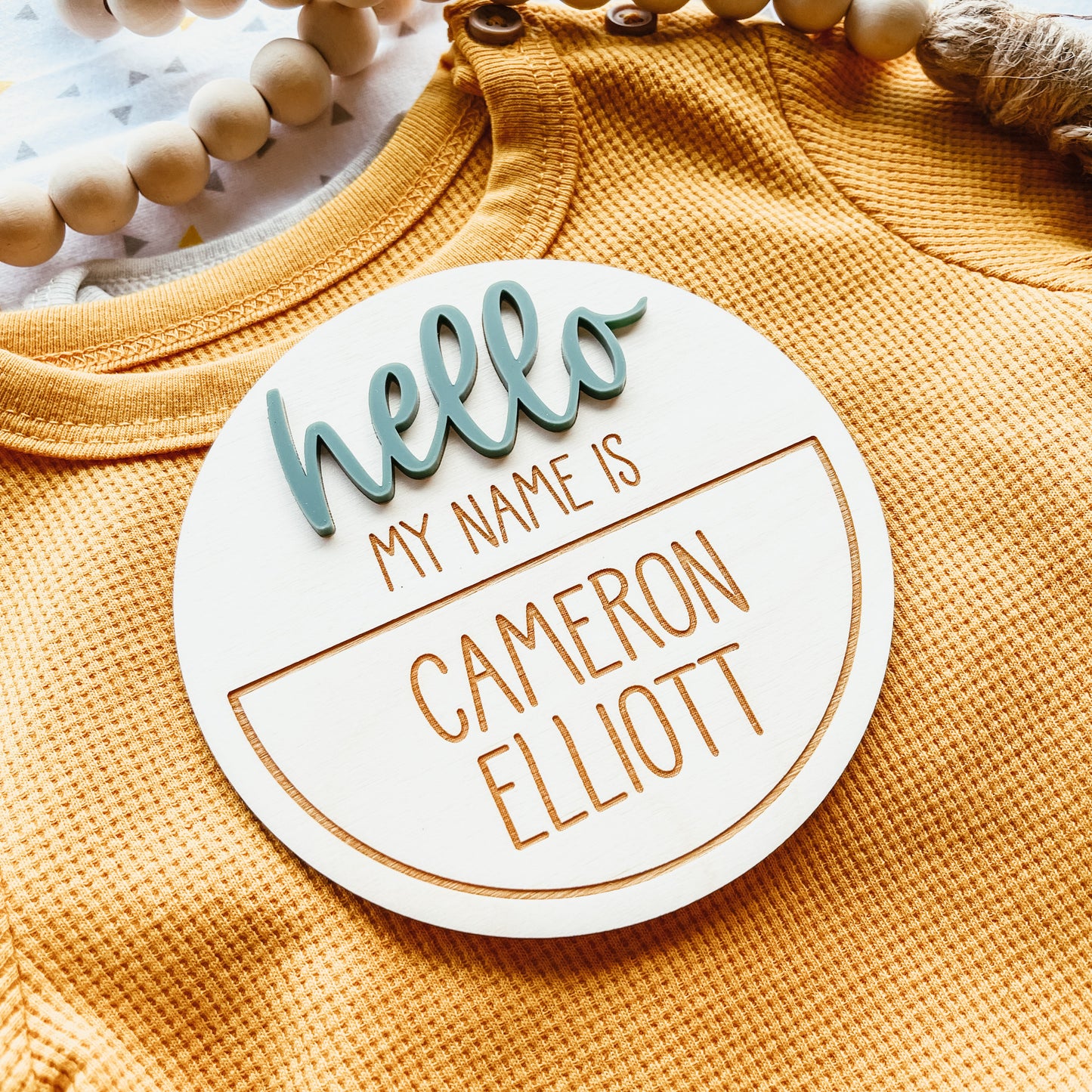 Baby Birth Announcement Sign - 3D Hello