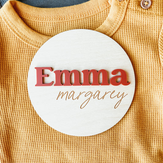 Baby Birth Announcement Sign - 3D Modern