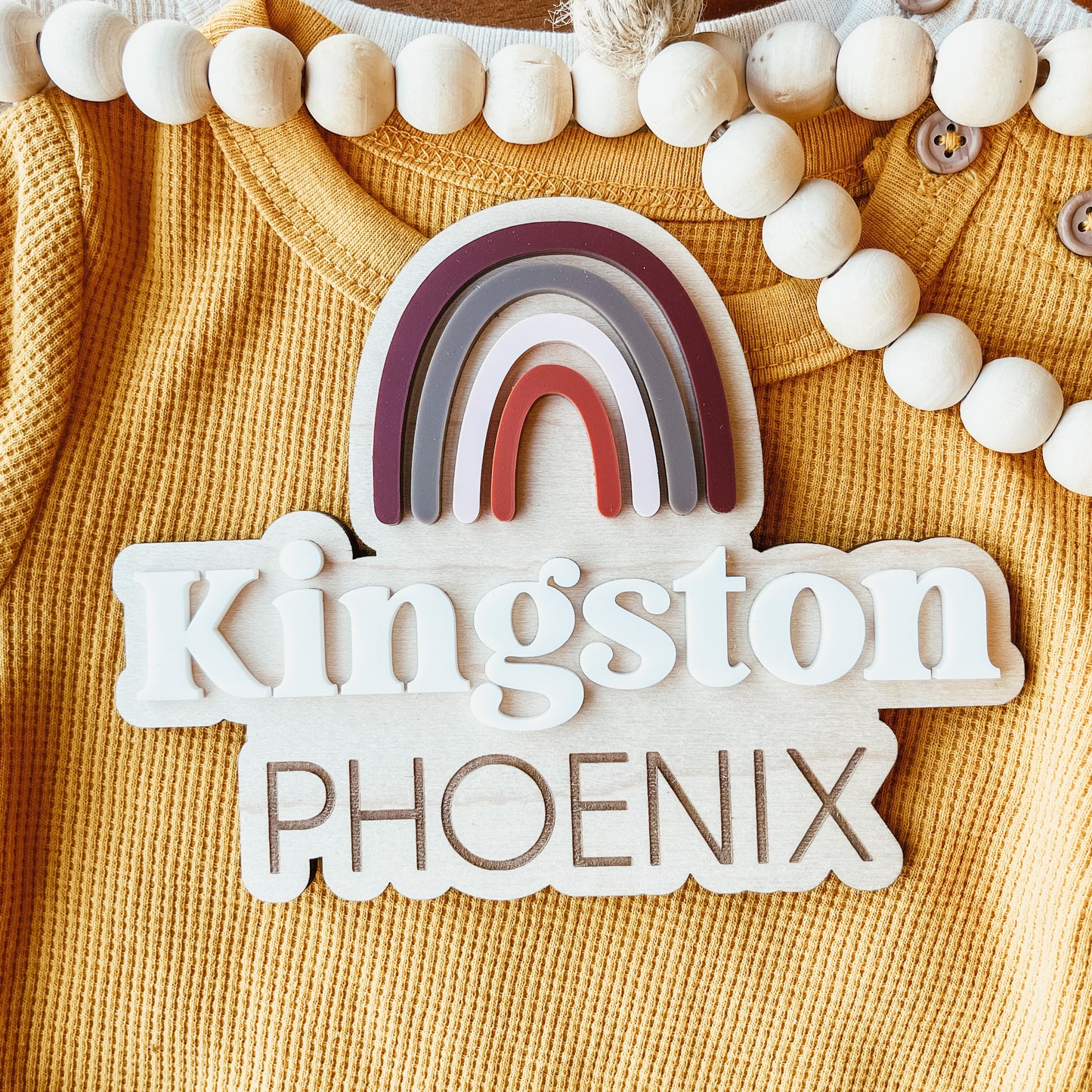 3D Rainbow Birth Announcement Sign