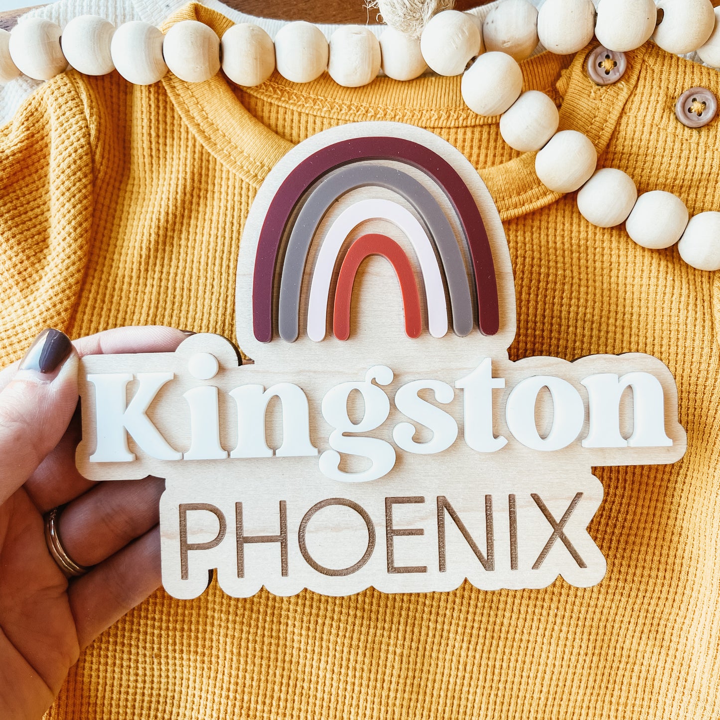 3D Rainbow Birth Announcement Sign