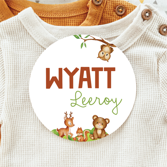 Baby Birth Announcement Sign - Acrylic Woodland Animals