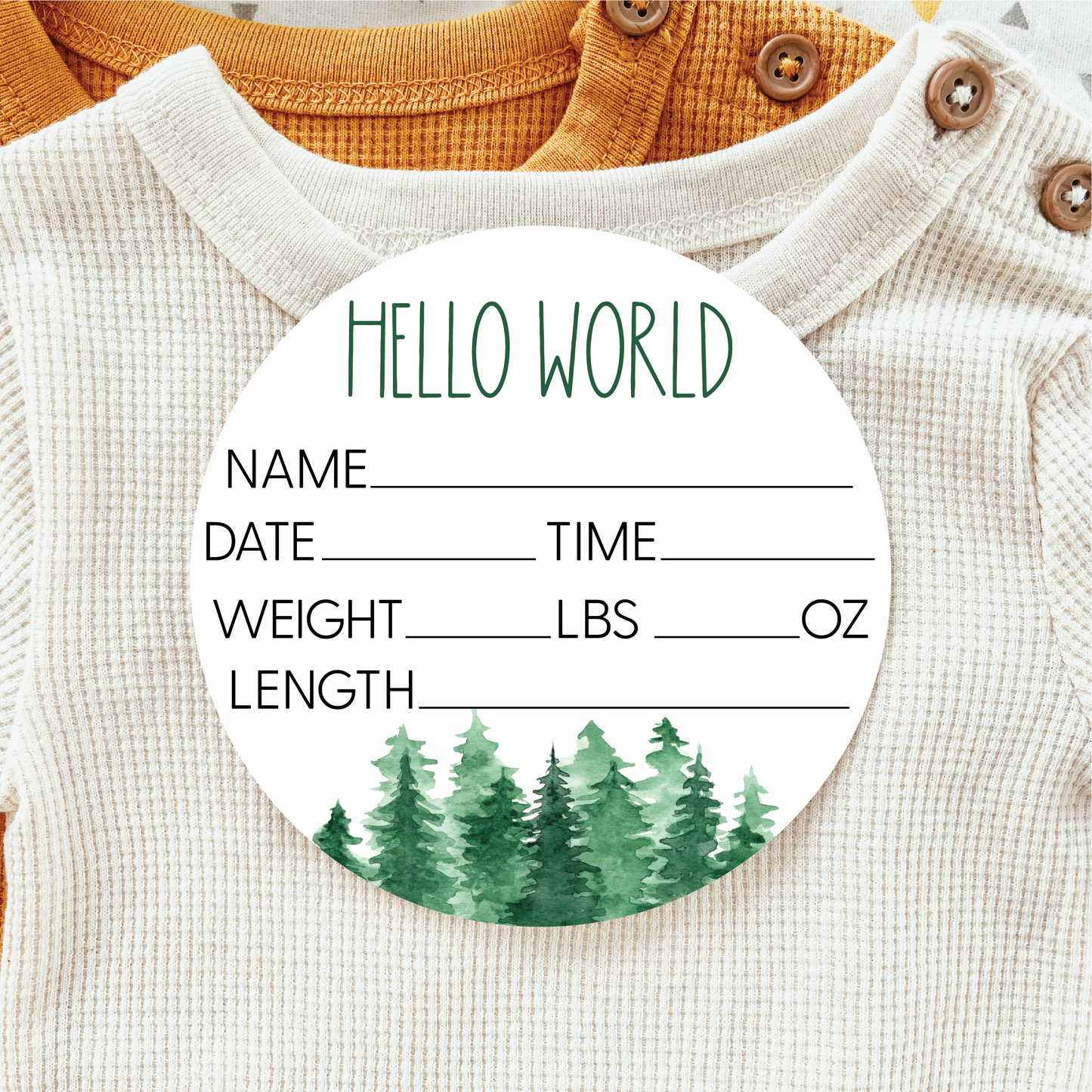 Baby Birth Announcement Sign - Acrylic Forest