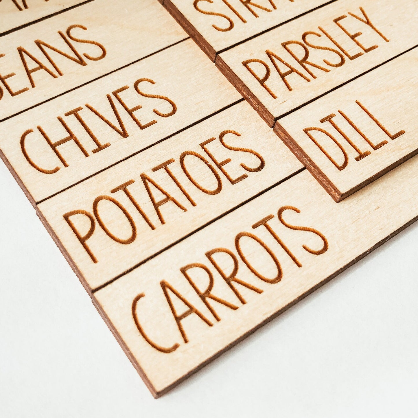 Skinny Wooden Plant Marker Set (Any Ten Plants)